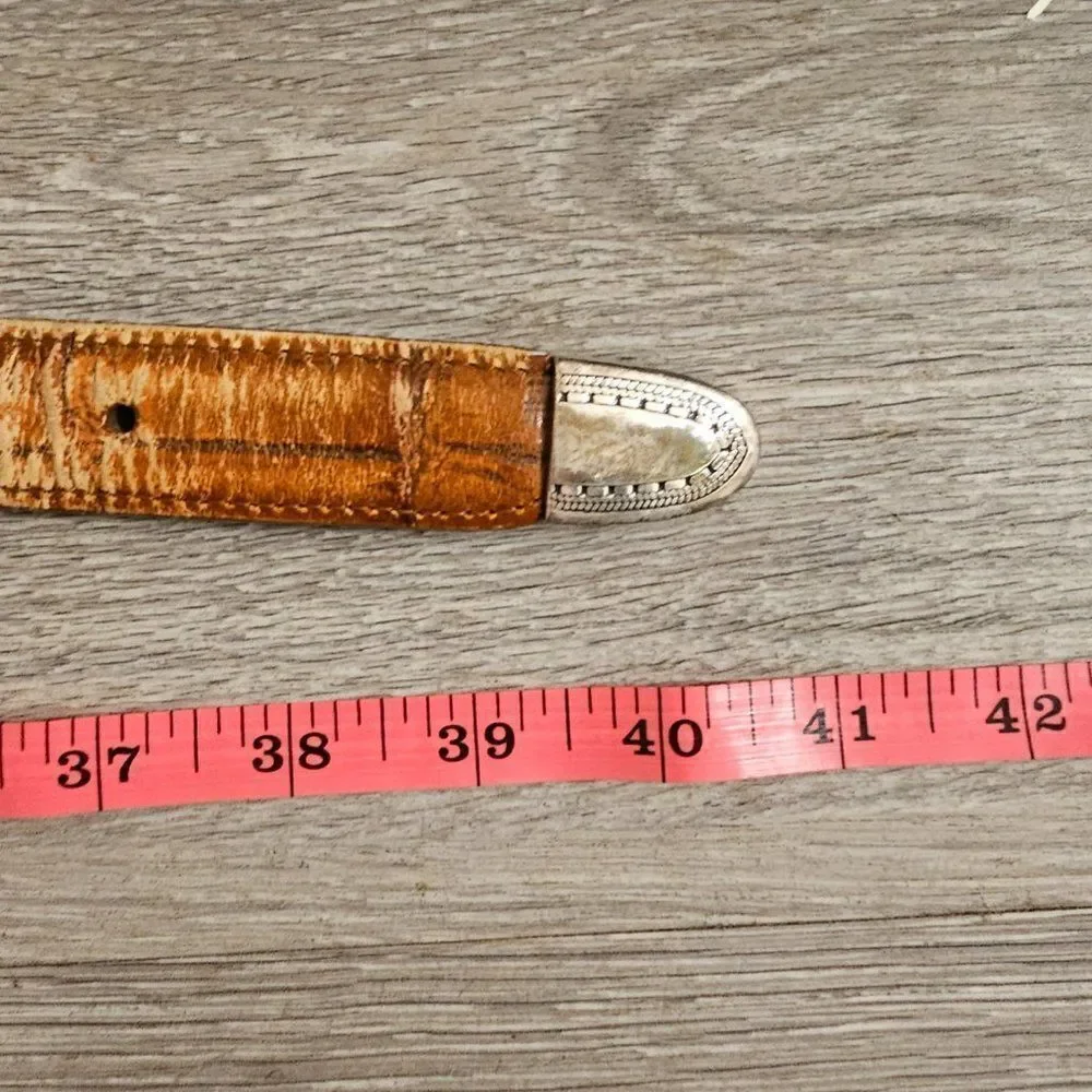 Brighton Alpine Croco Taper  Belt in Cognac Sz 34